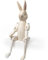 kadoh Holzfigur Kantenhocker Hase Dekohase weiß 20cm