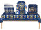 ATBEAMEN 53Pcs Navy Blue Happy 70th Birthday Party Tableware Plastic Table Cloth,Paper Plates,Napkins and Cups for Man Decorations Disposable Set Adults Party,(ATB-SStableware)