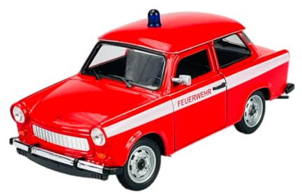 DROMADER Welly Trabant Trabbi 601 Limousine Rot Feuerwehr 1/24 1:24 Die Cast Metall Modell Auto Neu im Kasten