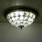 Retro Küche Glas Deckenleuchte Flur Flush Mount Deckenlampe Tiffany Vintage Beleuchtung E27 für Wohnzimmer Bar Schlafzimmer Esszimmer Loft Deckenbeleuchtung (50CM)