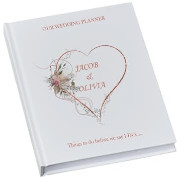 Personalised Wedding Planner Organiser Book Engagement Gift With Rose Gold Heart A5
