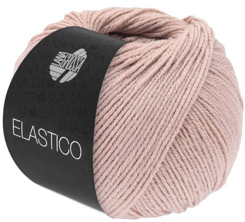 LANA GROSSA Elastico | Baumwoll-Klassiker mit leichtem Stretchanteil | Handstrickgarn aus 96% Baumwolle & 4% Polyester (Elite)| 50g Wolle zum Stricken & Häkeln | 160m Garn FB 187