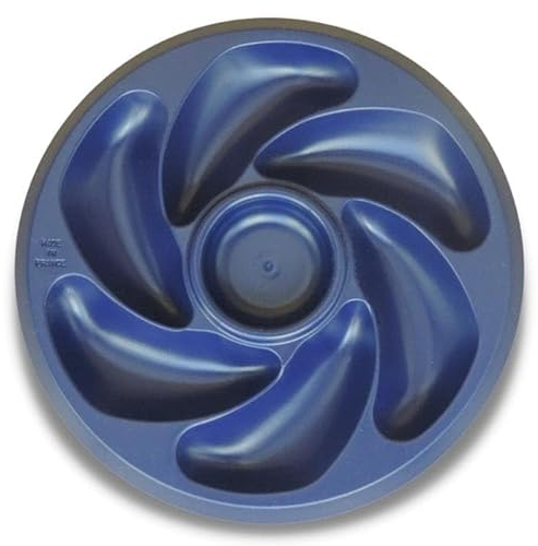 JORISELECTION Assiettes A Huitres BLEU NUIT 6 Compartiments +1 Pour Le Citron, Sauce. Fabrication Française Diamètre 20 Cm