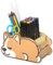 JSVER Stiftehalter Holz, Schreibtisch Organizer Kinder Corgi-förmig Stiftebox Holz Schreibtisch Stifteköcher Mehrzweck Stifte Organizer Kinder Tisch Organizer Kreativer Geschenke für Schule Geburtstag