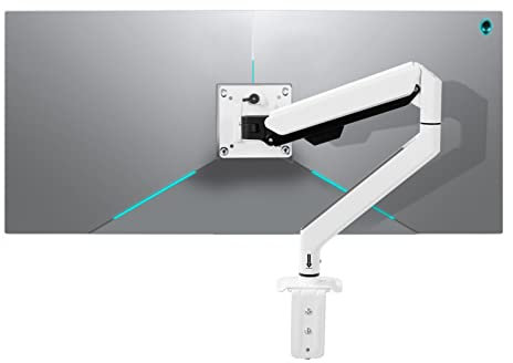 HILLPORT 2-12 kg White Single Monitor Arm Mount 13-36 inch Ultrawide Articulating Gas Spring Arm Adjustable Vesa Desk Stand with Clamp and Grommet LCD Computer Desk Accessories M3P