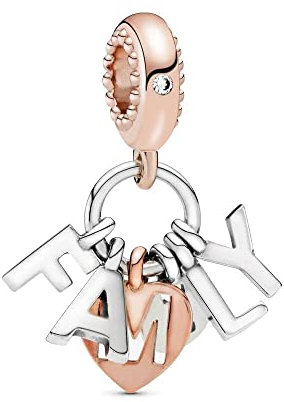 Wedanor Charme Familie Buchstabe Charms-Anhänger 925 Sterling Silber Charm Bead Pendant für Europäische Armbänder und Halsketten