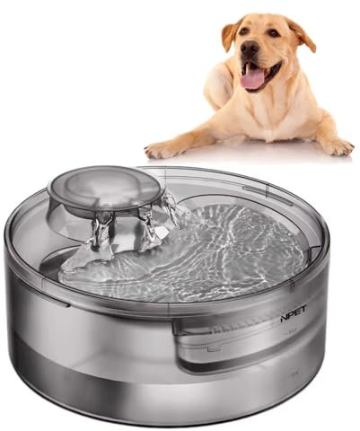 NPET Large Dog Water Fountain,169oz/5L Deep Drinking Area Automatic Pet Fountains Filtration Water Dispenser with Quiet Pump for Cats Dogs