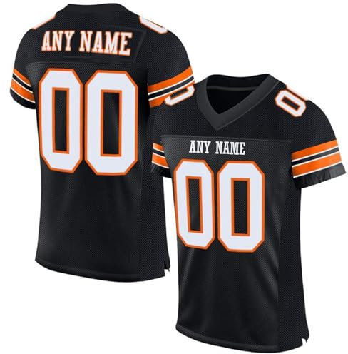 American Football Custom Jersey for Men Women Youth Personalised Name Number Team Name Logo Jerseys Customise Sports T-Shirts Quick Dry Rugby Uniform Moisture Wicking Active Tops 3