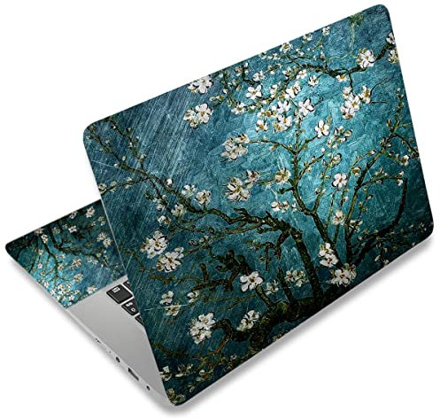 Mibbxea Adesivo per Laptop 15-15,6 Pollici, Pellicola in Vinile Riutilizzabile per Coprire Laptop da 13, 13,3, 14, 15,4 Pollici, Decorativo, Antigraffio, Impermeabile (006 Albero Di Albicocca)