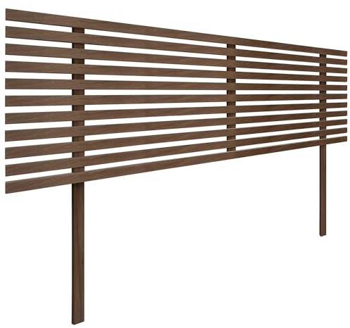 DHOME Kopfteil aus recyceltem DM-Holz mit Beinen im japanischen Stil Palettenbett inklusive Beschläge (Walnussholz, 150cm)
