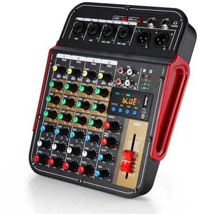 DJ Controllers, 6-Channel Mixing Console Audio Mixer Outdoor Conference Audio USB Bluetooth-compatible Reverb Audio processor Sound Card