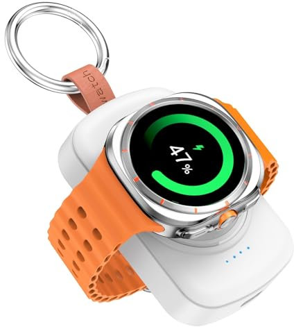 ACEQINGSE for Samsung Galaxy Watch Charger,1800mAh Portable Charger for Samsung Galaxy Watch 8/8Classic 7/Ultra/6/6 Classic/5/5 Pro/4/3,Active 2/1 (white)