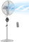 HOMCOM 16 Metal Pedestal Fan, Electric Standing Floor Fan, Oscillating, Adjustable Height, 3 Speed, 7.5H Timer, Remote Control, Sleep Mode, for Home Office Bedroom, Silver Tone
