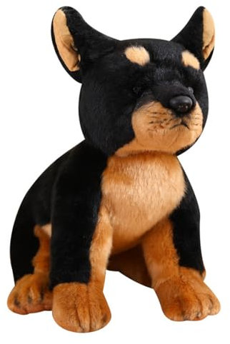 champracer Kuscheltier Hund Dobermann Pinscher Stofftier Plüschtier Simuliertes Tier Hund Plüschtier Stofftier Hund, Plüsch Spielzeug Plüschtier Geschenk für Kinder (Dobermannpinscher)