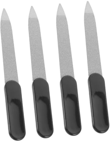 Schwarz Nagelfeilen aus Edelstahl und Kunststoff, 4 Stück