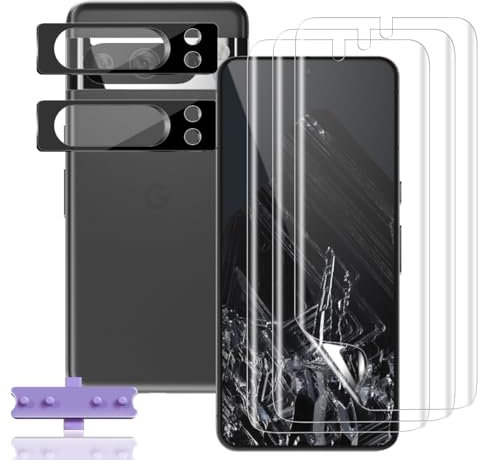 Rnnmeeko 3+2 Pièces Protection D'écran pour Google Pixel 8 Pro (Pas Verre Trempé) Film TPU Flexible + Caméra Arrière Protecteur, HD Ultra Protection écran pour Google Pixel 8 Pro