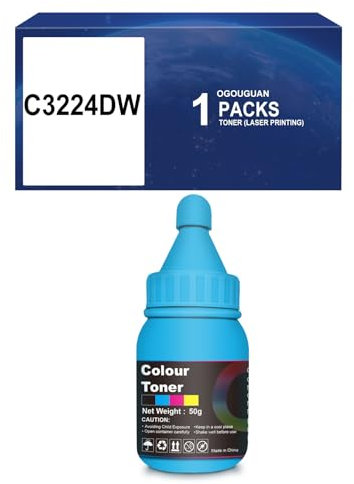 Toner C3224 C3224dw (50g) für Lexmark C3224 C3326 MC3224 MC3326 C3224dw C3326dw C3426dw MC3224adwe MC3224dwe MC3224i MC3326adwe 3326i MC3426adw Drucker (Cyan)