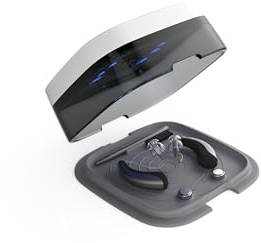 flow-med dry-turbo cd 2.1 UV - Deumidificatore Apparecchi Acustici - Anche per Apparecchio Acustico Ricaricabile - Luce LED UV - Ventola Potente - Asciugatura in 30 Minuti - Dispositivo Medico - USB-C