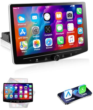 ESSGOO 4+64G Single Din Car Stereo 10.1 HD, Wireless CarPlay Android Auto | 4+64G,Android 15,10.1 IPS HD Touchscreen, Wireless CarPlay Android Auto, Mirror Link, Bluetooth FM/AM USB WiFi,