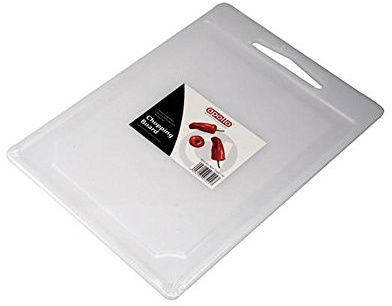 Apollo 35cm x 25cm Rectangular Polypropylene Chopping Board, White, 35 x 25 x 0.8 cm