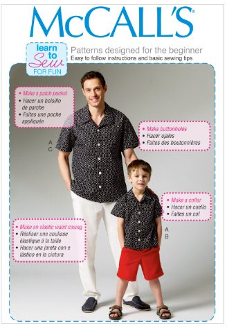 McCall's Patterns MC6972 Sizes 3-4-5-6-7-8 Mens/Boys Shirt Shorts and Pants, White, Kid (3-4 5-6 7-8)