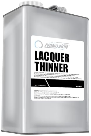 Nanoskin LACQUER THINNER 1 Gallon - Professional Strength, General Purpose, Medium-Dry Lacquer Thinner | Thins Clear and Pigmented Lacquers and Epoxies | Cleans Sprayers, Tools, Brushes and Equipment