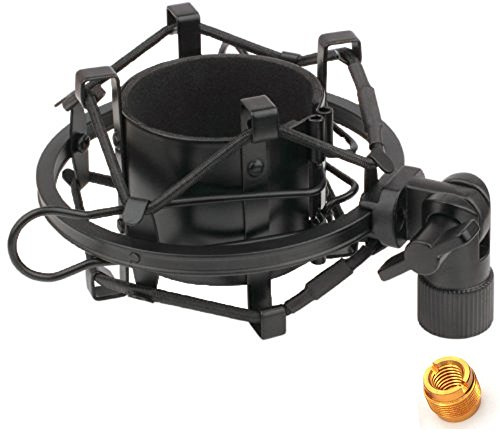 ZRAMO TH106 Black Spider Universal Microphone Shock Mount Holder Adapter Clamp Clip 48-51MM Large Diameter Studio Condenser Mic Anti-Vibration Mic Holder