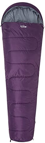Mountain Warehouse Sleeping Bag - Basecamp 250 - Camping Spring Summer Season Lightweight Compact - For Spring Summer, Camping & Trekking Dark Purple