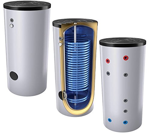 300 Liter emaillierter Hochleistungs-, Warmwasserspeicher/Trinkwasserspeicher/Wärmepumpenspeicher, Energieffiziensklasse B, mit 1 Wärmetauscher, inkl. Isolierung, Magnesiumanoden u. Thermometer