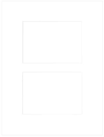 nielsen Passepartout Premium Karton 2,5 mm, Außenformat 30x40 cm für 2 Bilder 13x18 cm, hellweiß