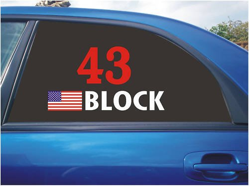 Ken Block Rallye-Auto-Track-Aufkleber für Fenster mit USA-Flaggen, Weiß, 2 Stück