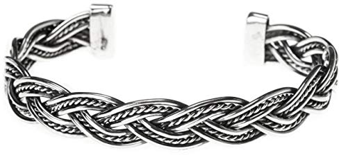 Windalf Männer Armreif RAGNAR Ø 6.3 cm Vikings Zopfmuster Bohemia Armschmuck 925 Sterlingsilber