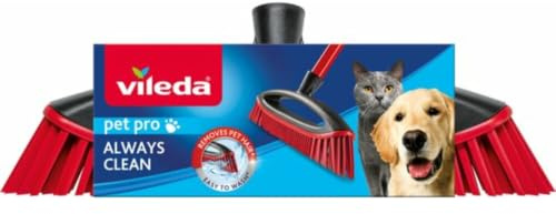 Vileda 159821 Scopa Multi Gomma, Adatta per Peli d'Animale e Capelli, Rosso/Nero