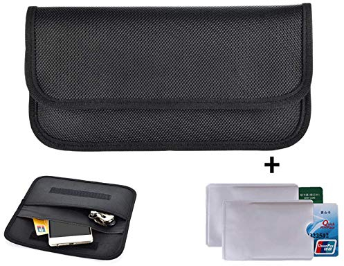 Newseego RFID Signalblocking-Tasche | 2X RFID Kreditkartenhüllen, Keyless Go Schutz, Faraday-Tasche für Autoschlüssel FOB & Funkschlüssel Abschirmung Strahlenschutz Tasche