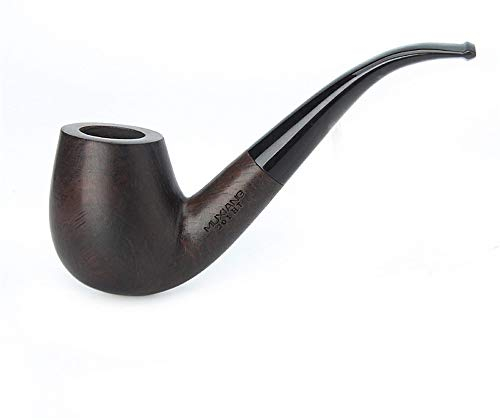 MUXIANG Pipe à tabac en bois d'ébène - 9 mm - Filtre en papier avec accessoires - Filtre pour tuyau - Brosse - Support - Grattoir - Nettoyeur de couteaux - Briquet AC0020