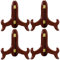 Display Stand,4 Packs Wooden Plate Stand, Brown Easels Plate Holders to Display Pictures, Oriental Furniture Wood Plate for Weddings Home Decoration, Birthday Tables