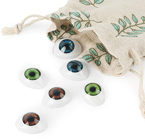 Vollence 3 Pares de 3 Colores ovales Planos Huecos de plástico Ojos marioneta muñeca Oso Artesanal Ojos Globos oculares máscara Haciendo Suministros de Bricolaje