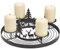 matches21 Metall Adventskranz mit 4 Kerzenhaltern & Wald Hirsche Adventsgesteck zum Ausschmücken - schwarz Ø 30x13 cm