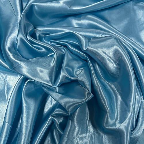 Silky Satin Dress Craft Fabric Plain Luxury Wedding Material 150cm. Wide. 20% Off When Selecting 3 or More Metres of Any one Given Colour. (Turquoise) (1m)