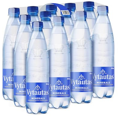 VYTAUTAS Natürliches Mineralwasser mit Kohlensäure 1l (6er Pack) Für Maximale Hydration, Reich an Essenziellen Mineralien wie Calcium, Magnesium, Funktionswasser, Hohe Mineralisierung
