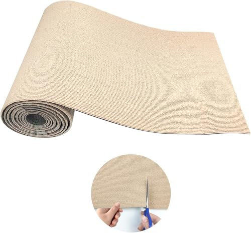Kratzmatte für Katzen, 40x200 cm, Wiederverwendbar, Selbstklebende Kratzmatte aus Polyester, Kratzschutz für Katzen Ideal zum Schutz von Möbeln, Wänden und Ecken, Beige