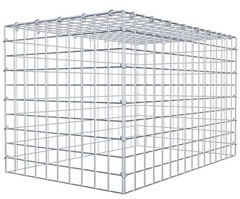 Gabiona Anbau-Gabione Typ3 eckig, Maschenweite 5 x 5 cm, Tiefe 50 cm, Gabione 80 x 50 x 50 cm (L x H x T), C-Ring