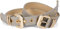 styleBREAKER Damen Gürtel mit doppelter goldener Schnalle und Lochnieten, B-Low Belt, Taillengürtel, kürzbar 03010121, Farbe:Hellgrau, Größe:105cm