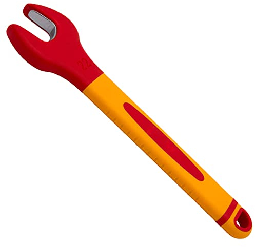 WEDO Einmaulschlüssel,VDE Isolierter offenes Ende-Schraubenschlüssel,SW 12mm,Länge 155mm,Schraubenschlüssel,CR-V Stahl,Elektrikerwerkzeug,1000V VDE-geprüft,GS-Zertifikat