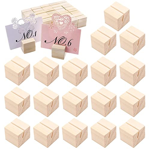 20 Tischkartenhalter Holz, Photocard Holder, Wooden Card Holder,Tischnummern Hochzeit,Tischkarte Platzkartenhalter Fotohalter, für Restaurants, Hochzeiten, Bankette und Partys