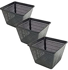 animallparadise - Lot de 3 Paniers 28 x 28 x 18 pour Bassin Aquatique, Noir
