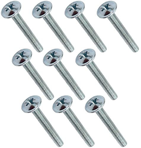 AERZETIX - C44745 - Juego de 10 - Tornillo para tiradores de muebles - cabeza grande abombada - Ø4x30mm - acero galvanizado - huella Pozidriv - bricolaje - renovación - decoración