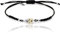 aran jewels Schwarzes Fadenarmband Lavendel SLV. Silber, Zirkonit.