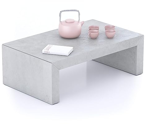 MOBILI FIVER, Angelica Couchtisch, Grauer Beton, Made In Italy