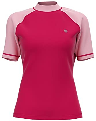 HDTIYUYP UV Shirt Damen Mädchen - Wasser Schwimmen Tshirt Rashguard Frauen Badeshirt Surf T-Shirt Schnelltrocknende Strand Shirt Wet Top Kirsche L